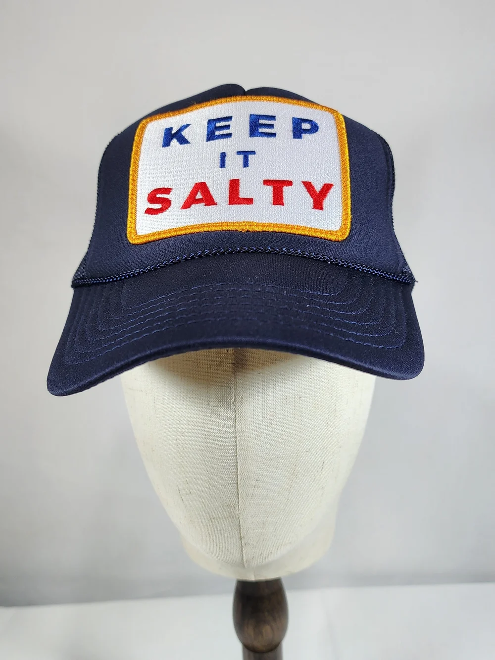 Friday Feelin: Keep It Salty Ocean Vibes  UnKeep It Salty Navy Patch Trucker Hat